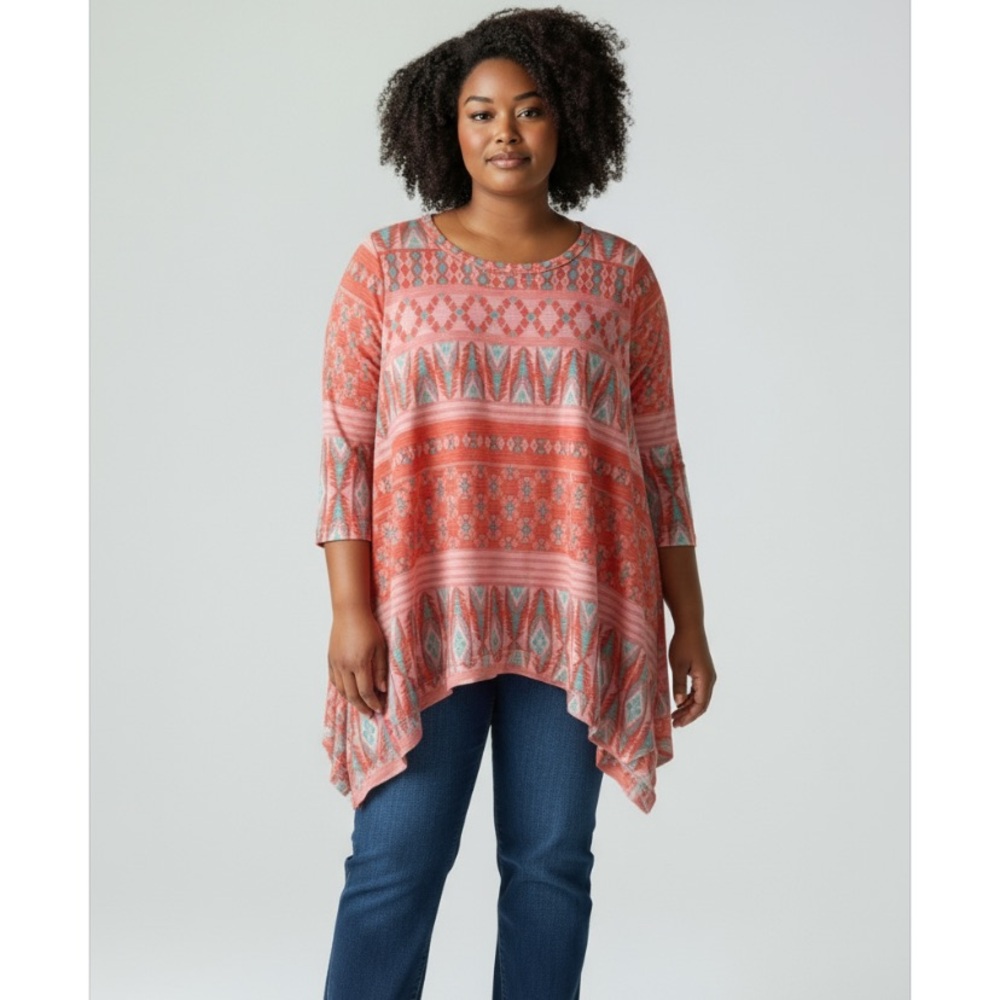2 B Together Aztec Womens Top Size Med Flare